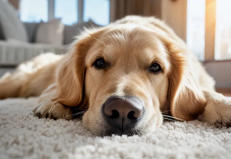 Gros plan sur la truffe d'un chien, sèche et texturée, en pleine lumière naturelle